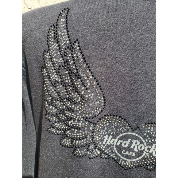 Hard Rock Café Chicago Jacket Hoodie Womens Sz Small Gray Bling Accents Full Zip - Picture 9 of 16